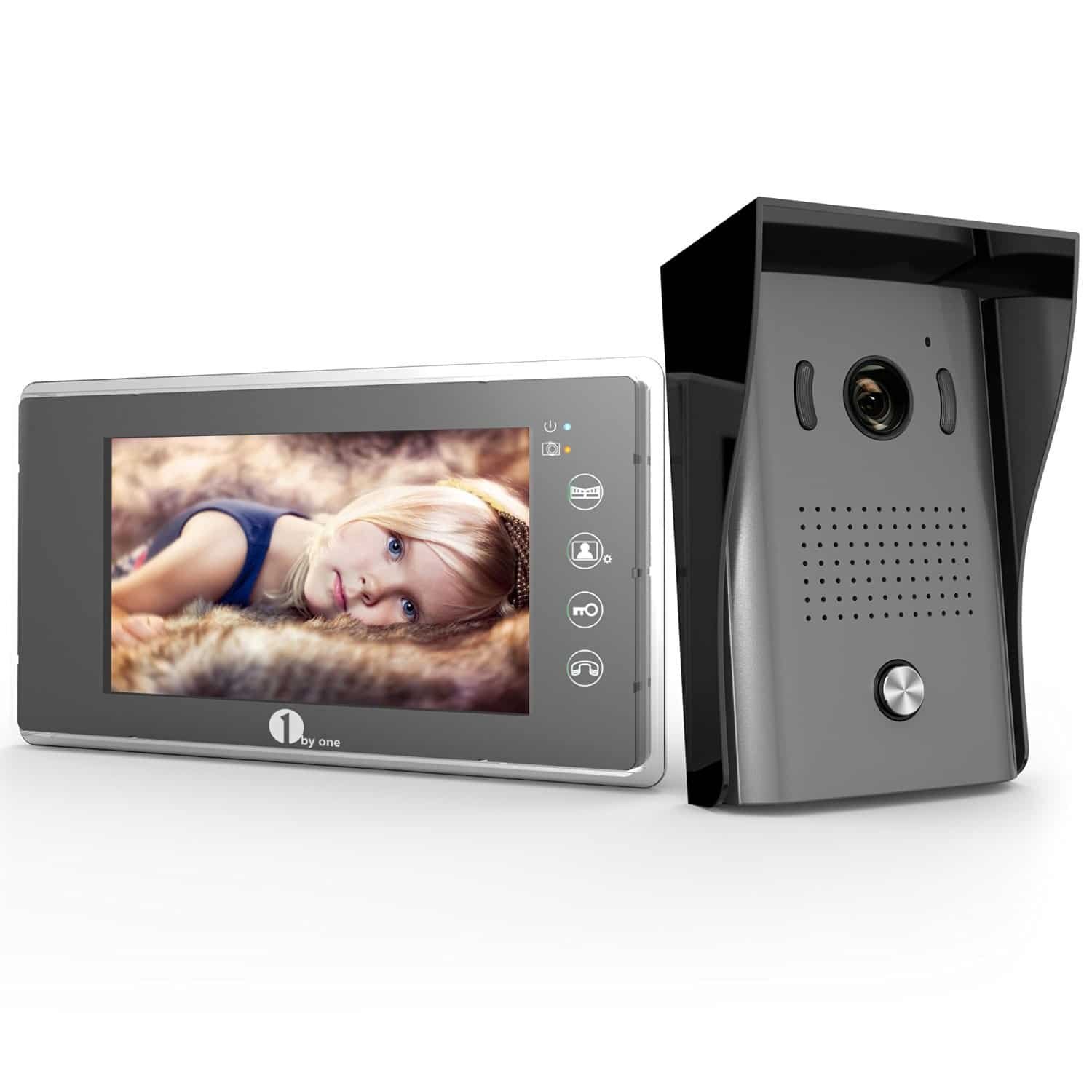 1by one 7" Color LCD Touch Screen Wired Video Doorbell